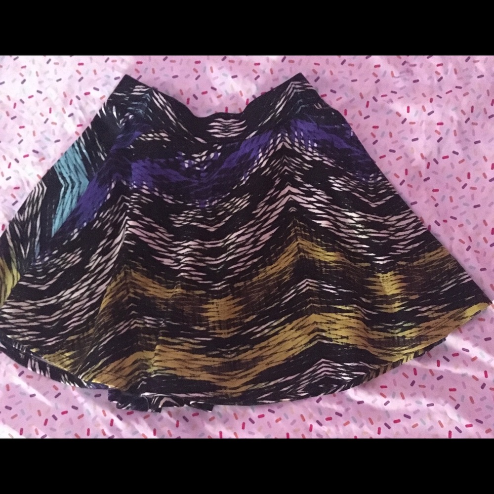 Beautiful Multicolor Patterned Mini Skirt